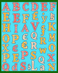 Alphabet Letters Red Yellow Borders Rug