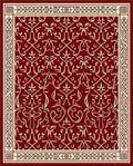 Deep Crimson Arabesque Filigree Rug