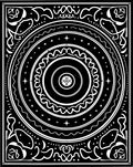 Black White Celestial Mandala Art Rug