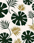 Emerald Gold Leaf Tropical Medley Rug