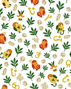 Whimsical Bird Garden Green Foliage Confetti Rug