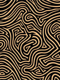 Curving Black Peach Labyrinth Rug