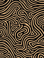 Curving Black Peach Labyrinth Rug
