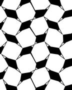 Abstract Black White Geometric Hexagons Rug