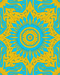 Golden Sunburst Sky Mandala Rug