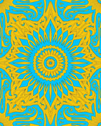 Golden Sunburst Sky Mandala Rug