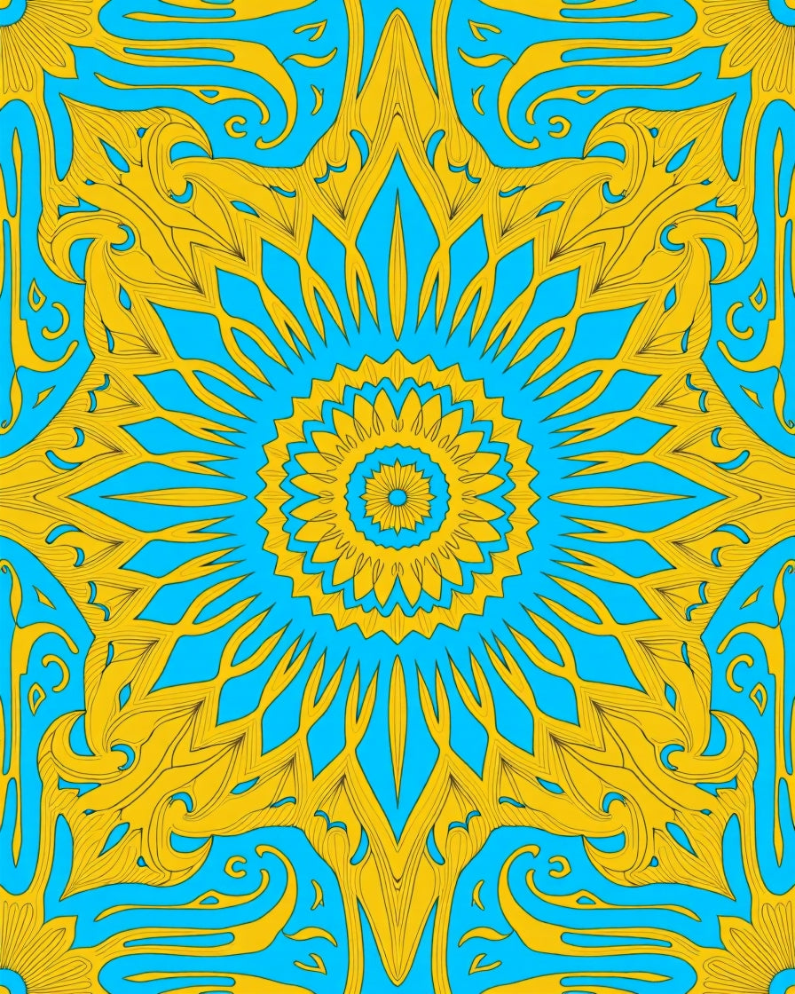 Golden Sunburst Sky Mandala Rug