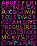 Neon Alphabet Art Rug