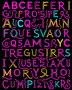Neon Alphabet Art Rug