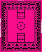 Vibrant Hot Pink Geometric Contemporary Rug