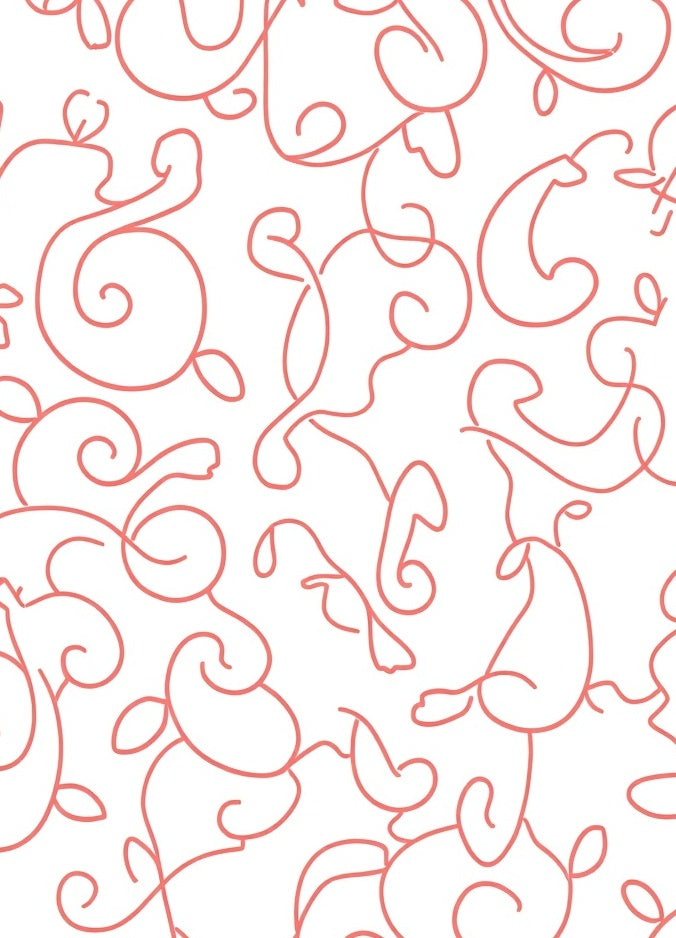 Coral Swirl Vine Swath Rug