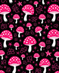 Hot Pink Mushroom Star Doodle Rug