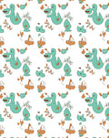 Whimsical Teal Orange Ducklings Garden Rug