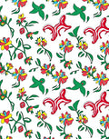 Whimsical Red Yellow Floral Swirls Rug