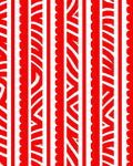Bold Red White Jagged Stripe Rug