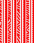 Bold Red White Jagged Stripe Rug
