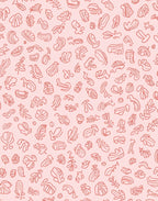 Coral Botanicals Scattered Line Art Rug