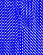 Bold Blue Angled Linear Arrangement Rug