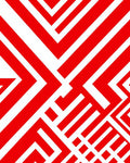 Bold Red Geometric Interlocking Lines Rug