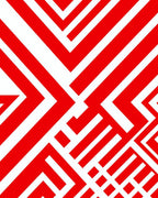 Bold Red Geometric Interlocking Lines Rug