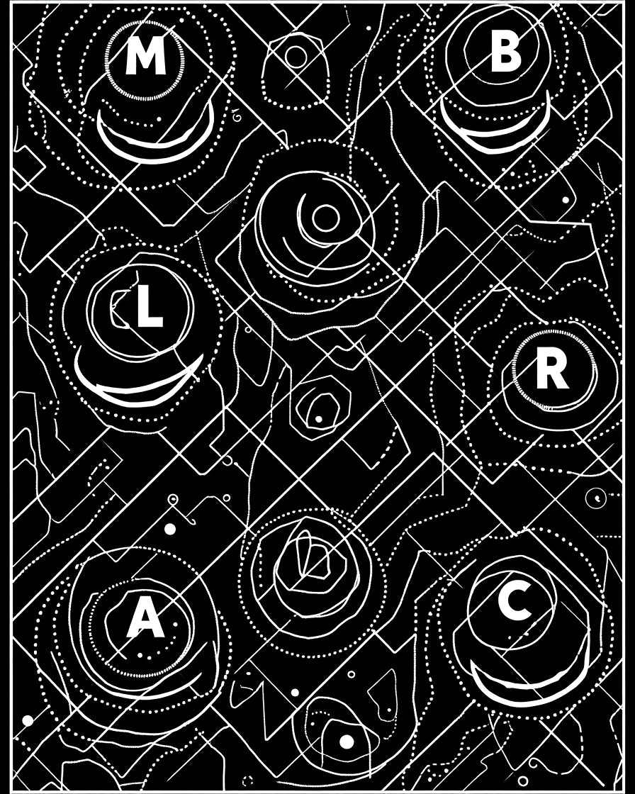 Black White Modern Abstract Geometric Rug