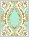 Aqua Peach Gold Floral Medallion Rug