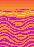 Vibrant Orange and Pink Wavy Stripe Rug