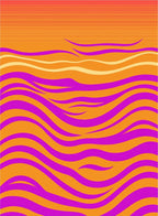 Vibrant Orange and Pink Wavy Stripe Rug