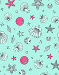 Coral Pink Seashell Starfish Assemblage Rug