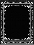 Bold Black White Ornate Border Rug