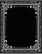Bold Black White Ornate Border Rug