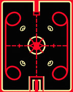 Bold Red Yellow Mid Century Geometric Rug