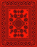 Bold Red Black Central Medallion Rug