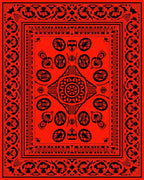 Bold Red Black Central Medallion Rug