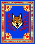 Bold Blue Fox With Red Berries Rug