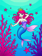 Princess Mermaid Coral Aquarium Aqua Rug
