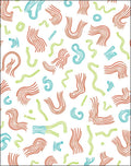 Red Blue Green Wavy Lines Rug