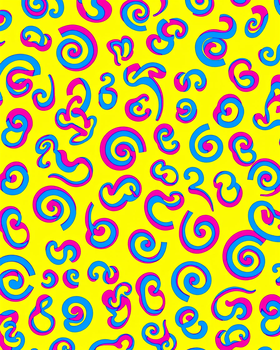 Radical Pink Blue Swirls Rug