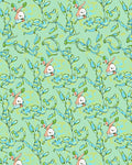 Whimsical Green Abstract Floral Creatures Rug