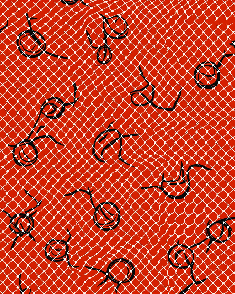 Crimson Net Swirls Rug