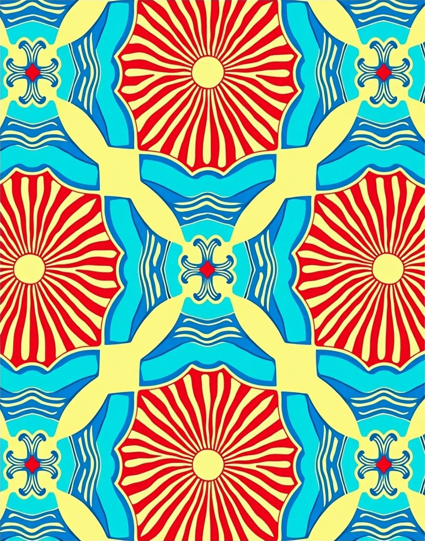 Radiant Sunburst Medallion Blue Rug