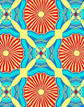Radiant Sunburst Medallion Blue Rug