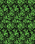 Neon Green Abstract Floral Swirl Rug