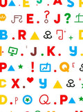 Colorful Alphabet Symbols And Shapes Rug