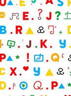 Colorful Alphabet Symbols And Shapes Rug