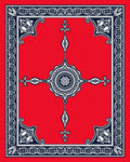 Red Starburst Medallion Indigo Border Rug