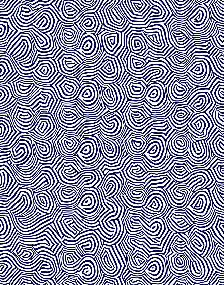 Abstract Navy Swirl Organic Rug