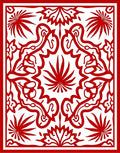 Crimson Floral Medallion Arrangement Rug