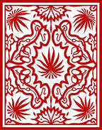 Crimson Floral Medallion Arrangement Rug