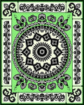 Lime Green Black Central Star Medallion Rug